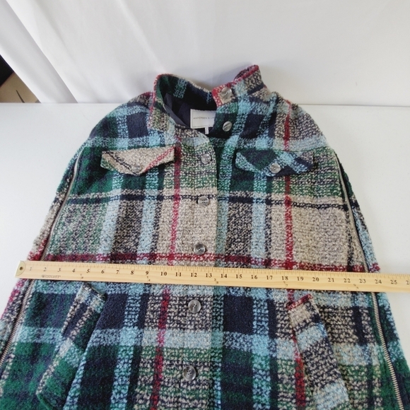 Anthropologie Davis Plaid Capelet One Size Andersen & Lauth Wool Blend Poncho - Picture 8 of 12
